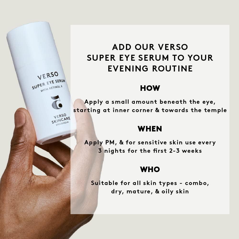 Verso Skincare Verso Skin Care | Super Eye Serum | Rejuvenating Under Eye Serum for Youthful Skin | Eye Care Made Easy 30ML/1Fl Oz