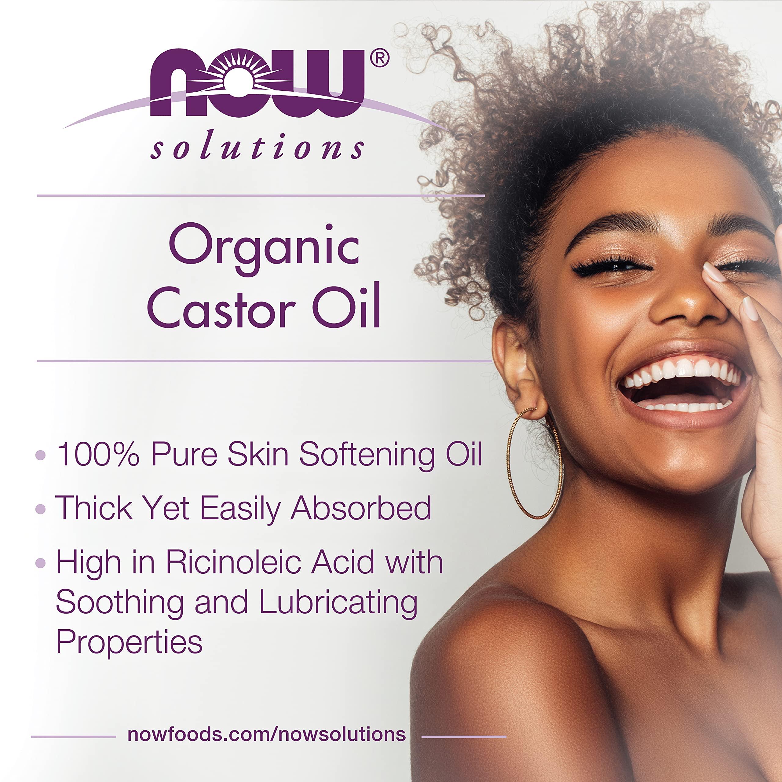 NOW Foods NOW Solutions, Organic Castor Oil, 100% Pure Versatile Skin Care, Multi-Purpose Skin Softener, 8-Ounce