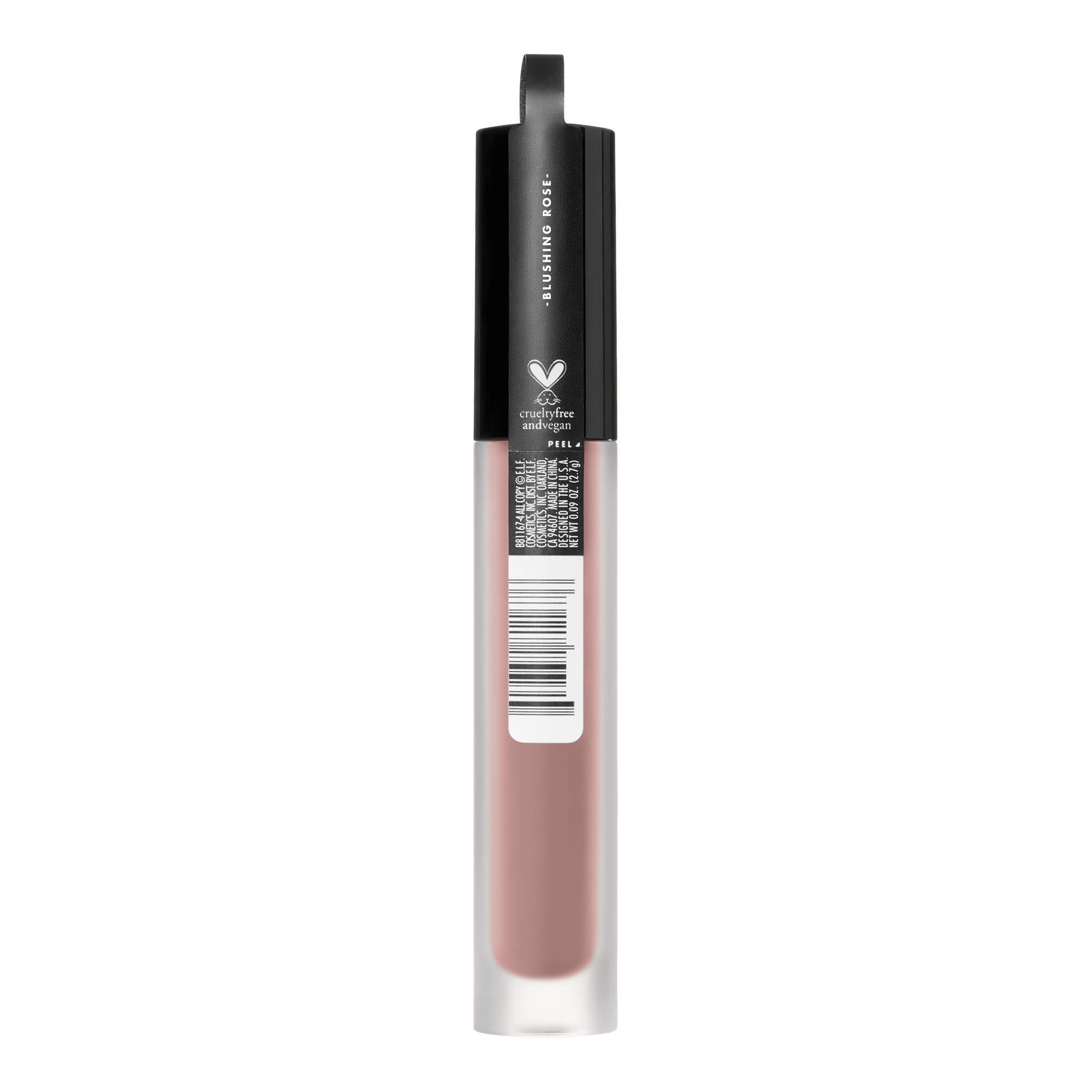 e.l.f. e.l.f. Liquid Matte Lipstick, Long Lasting, Quick-Drying, Smudge-Proof, Nourishes, Conditions, Moisturizes, Blushing Rose, Enriched with Vitamin E, 0.10 Oz (81168)