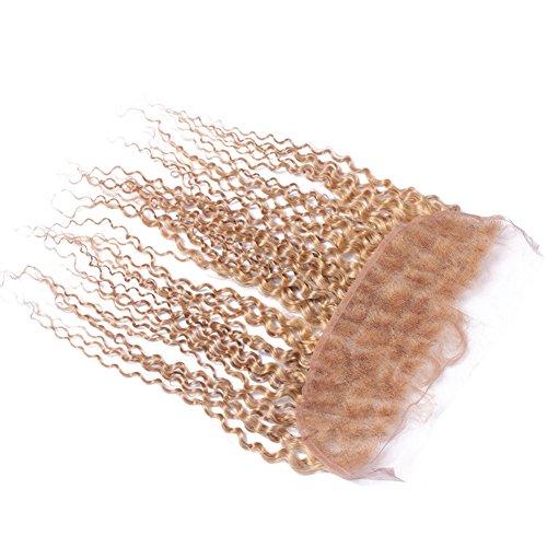 Ruma Hair Ruma Hair Honey Blonde Brazilian Hair With 13x4 Lace Frontal Closure #27 Strawberry Blonde Virgin Kinky Curly Human Hair 3 Bundles With Full Lace Frontals (24 with 24 26 28)
