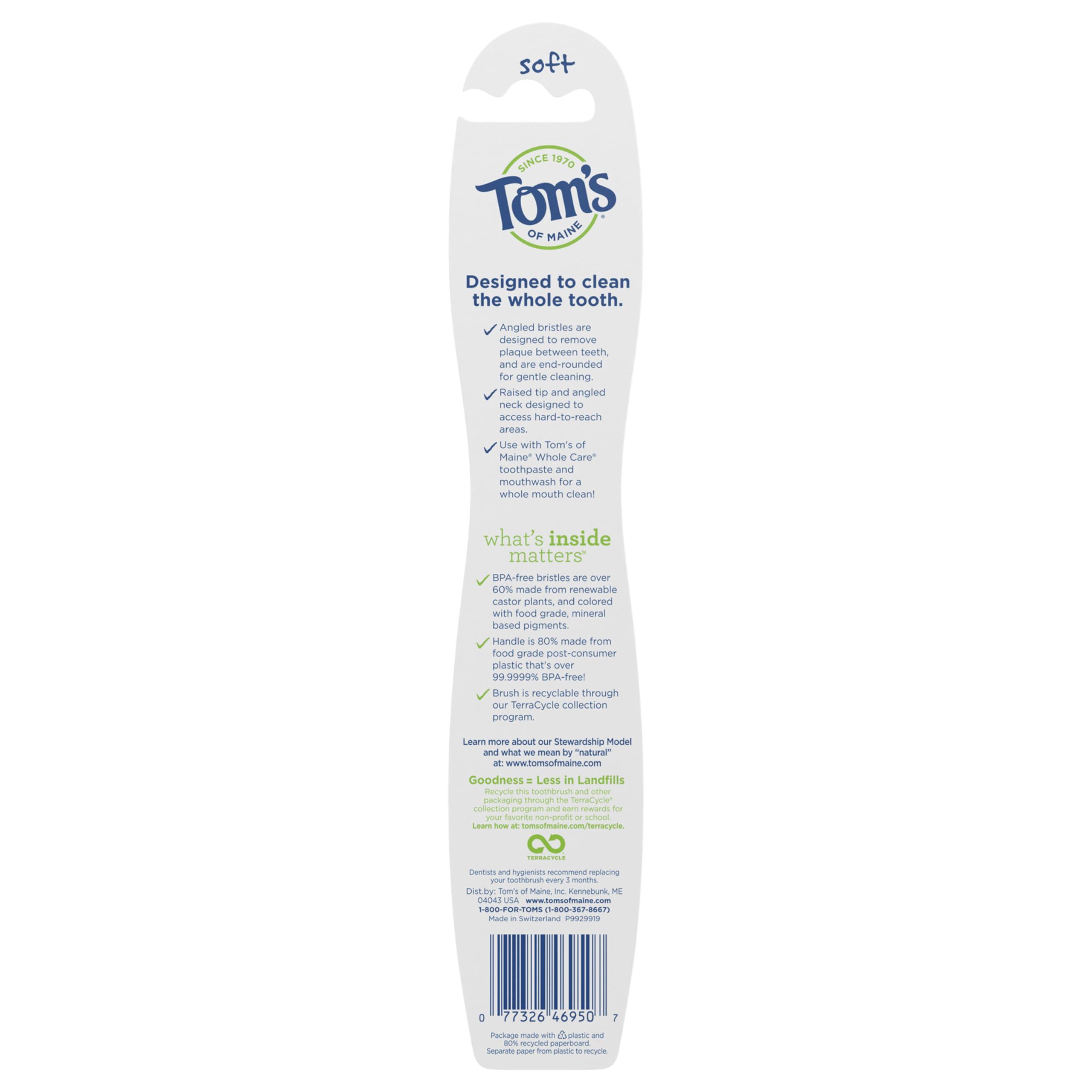 Tom's of Maine Tom\'s of Maine Whole Care Toothbrush, Soft, 4-Pack