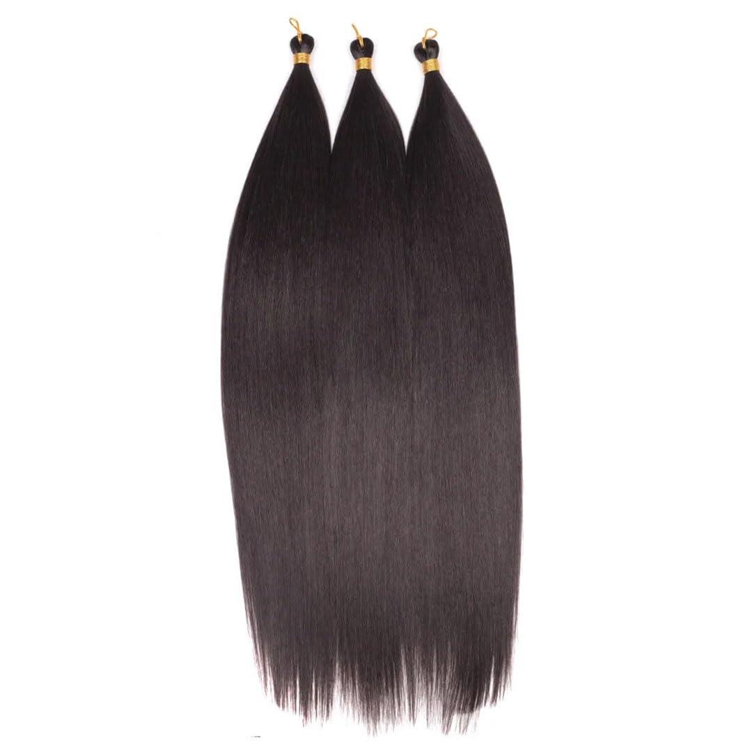 Generic 28 Inch Straight Hair Bundles Crochet Braids Hair Synthetic Braiding Hair Ombre Brown Soft Crochet Hair Extensions