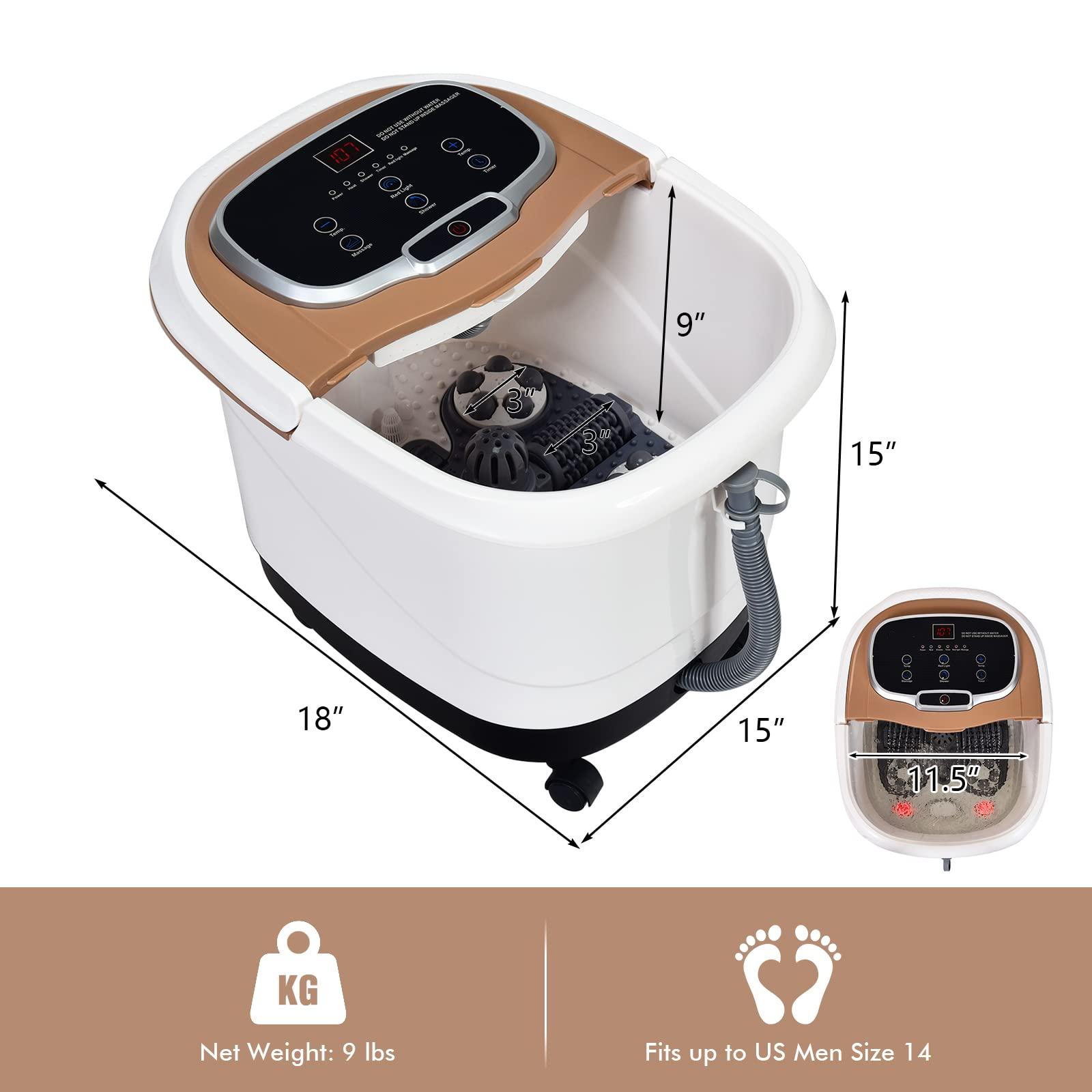 GORELAX GORELAX Foot Spa Bath Massager with Heat (Brown)