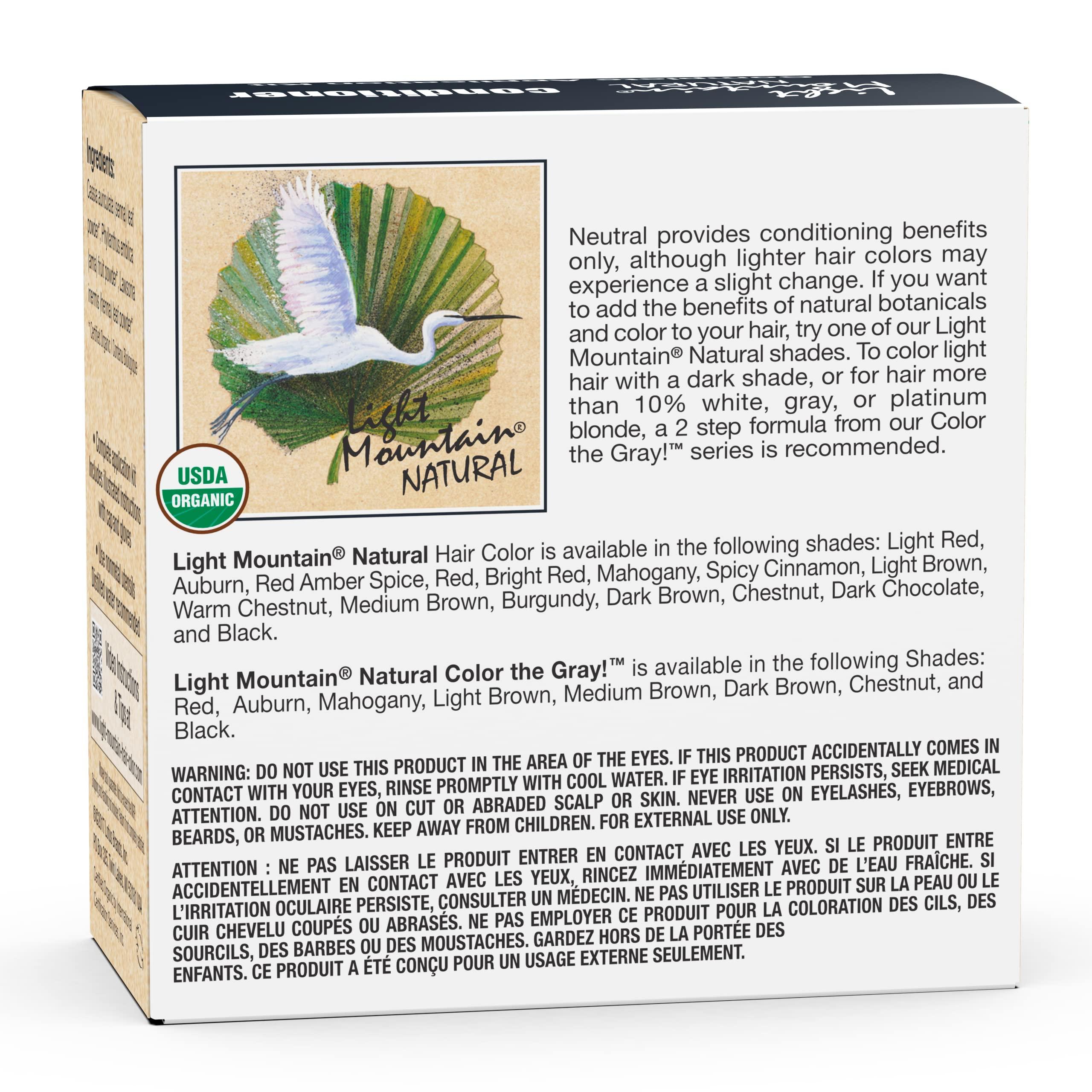 LIGHT MOUNTAIN LIGHT MOUNTAIN Neutral Henna Hair Dye & Conditioner 3-Pack Natural Shine & Conditioning, 4 Oz Ea