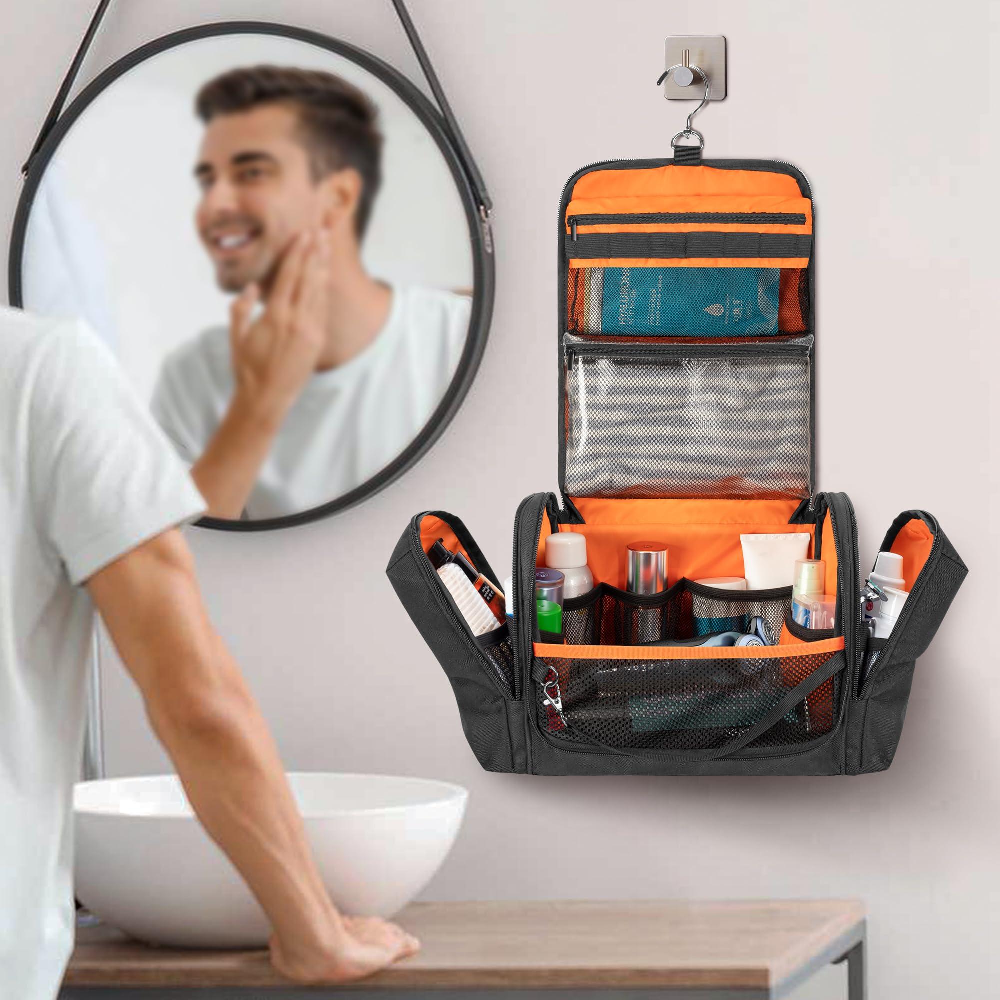 Prokva Prokva Tactical Toiletry Travel Bag for Men, Hanging Dopp Kit Hygiene Bag Shower Organizer with Hook for Toiletries and Shaving Care, Black (Empty Bag)