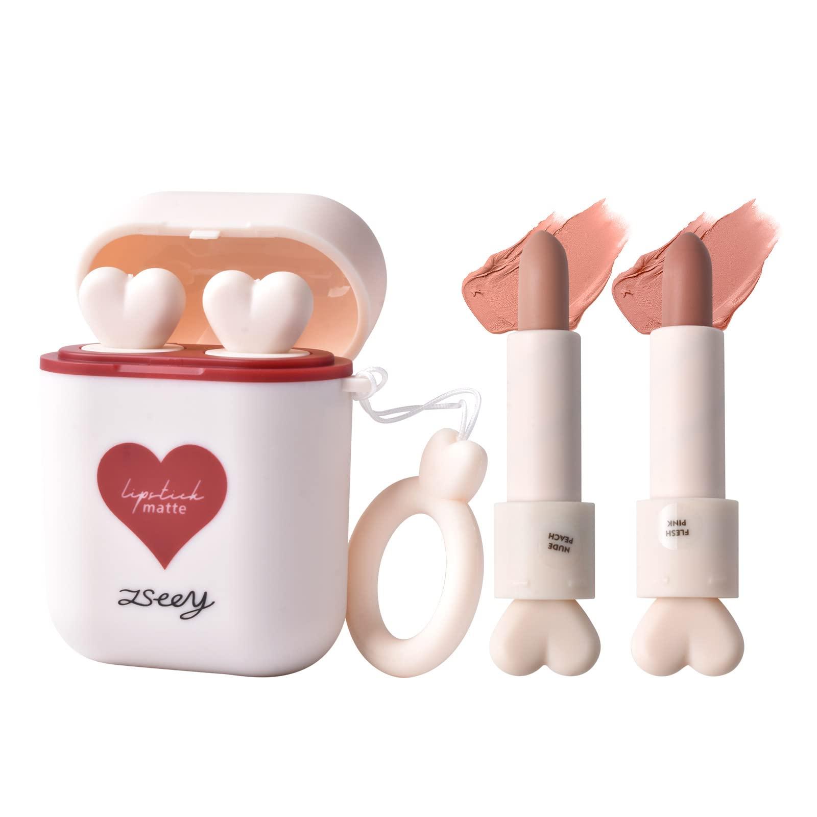 ICE LOVE ICE LOVE Silky Mist Matte Lipstick Set, Long Wear Waterproof Moisturizing Velvet Lipstick, Non-Stick Cup Lip Make Up, Lip Gloss Set for Women (2pcs/Set). (IL-ZS0002-B)