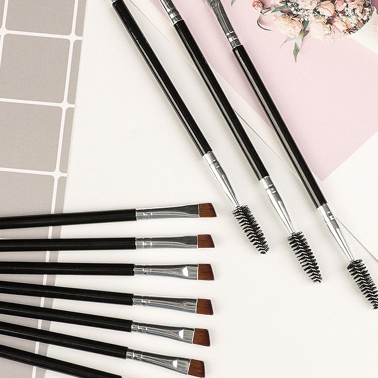 Srliya Double Ended Eyebrow Brush Angled Brow Brush with Spoolies Portable Makeup Tool 5.9in