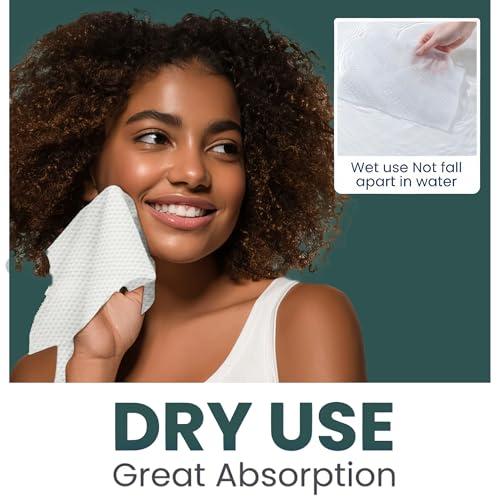 ourmed life Ourmed Life Disposable Face Towels, Clean Facial Wash Cloth without Lint, Biodegradable Cleansing Dry Wipes, Skincare and Makeup Remover Towels for Sensitive Skin (Unscented, 60 Count, Pack of 1)