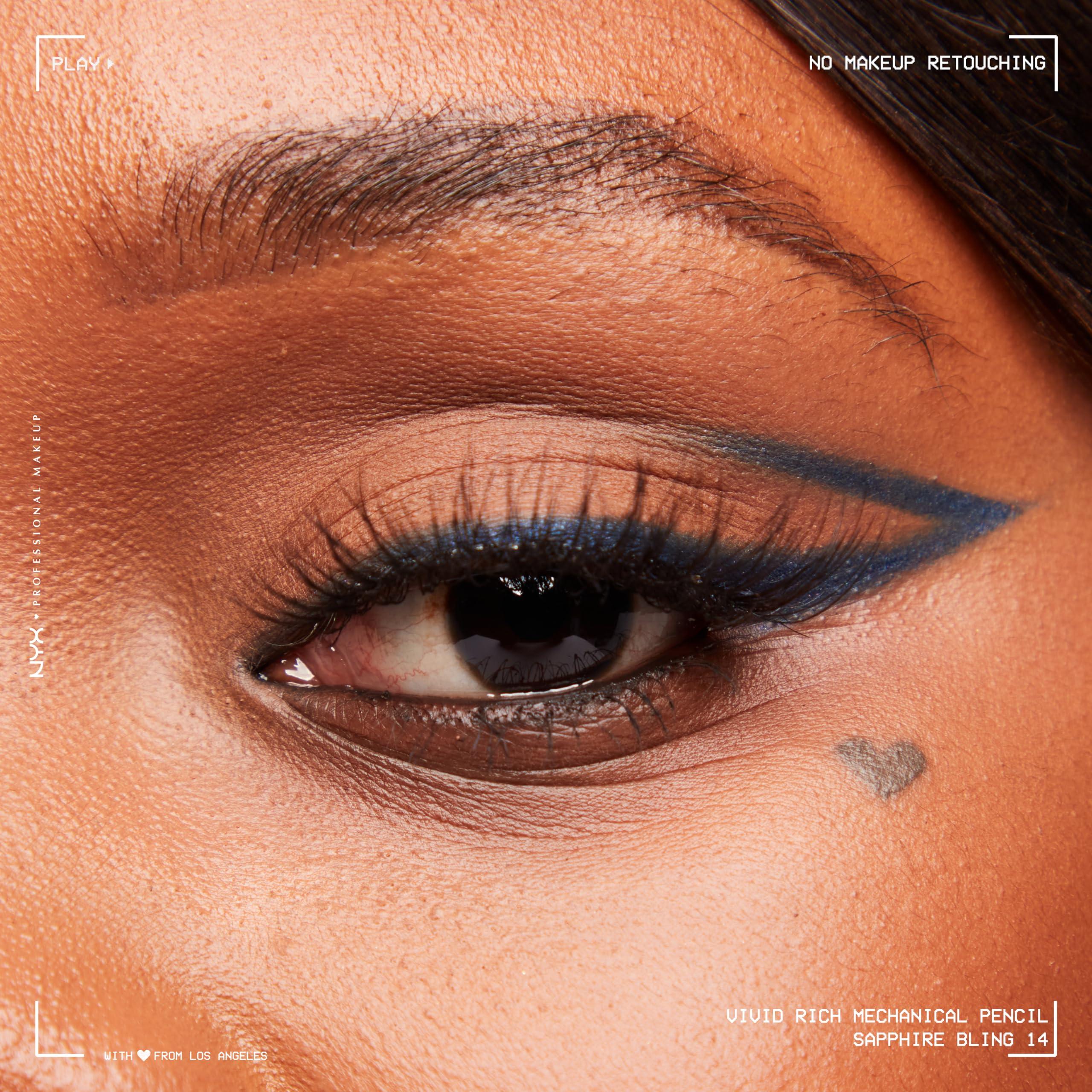 NYX PROFESSIONAL MAKEUP NYX Vivid Rich Mechanical Eye Pencil Bundle with 2 Creamy Retractable Eyeliners - Sapphire Bling Deep Blue and Always Onyx Black