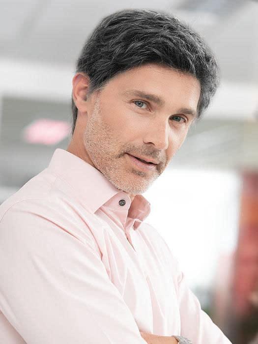 Sallcks Sallcks Mens Short Black Grey Wig Natural Layered Costume Halloween Wigs Synthetic Heat Resistant Hair Replacement Wigs for Male Guys (Black Mixed Grey)