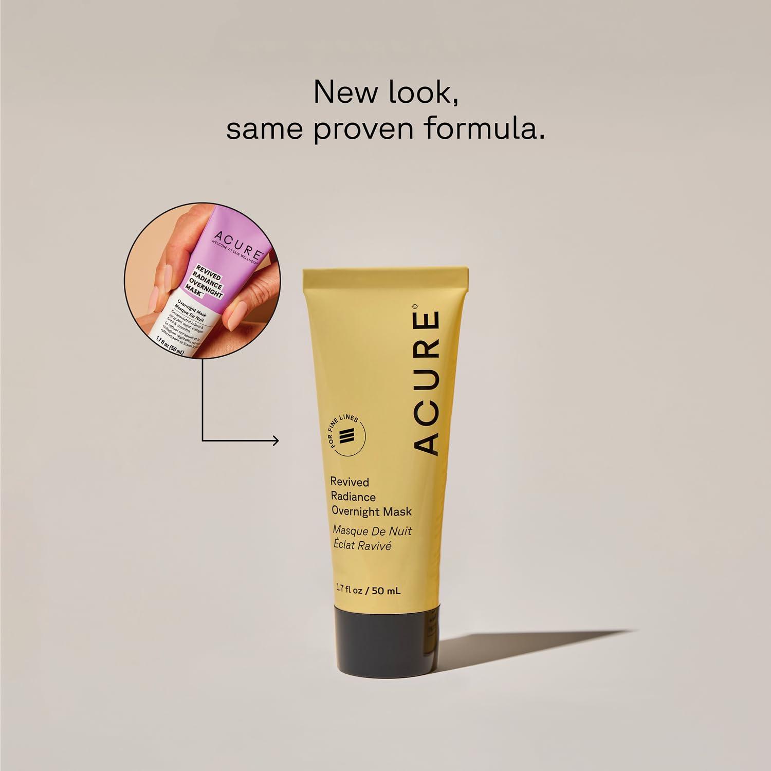 Acure Acure Revived Radiance Overnight Mask, for Fine Lines, Wrinkles & to Restore Overall Radiance to Tired Lackluster Skin, 1.7 Fl Oz