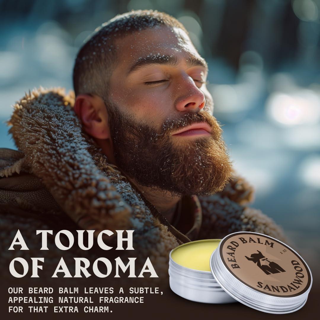 Striking Viking Striking Viking Beard Balm for Men - Leave-in Beard Conditioner & Styling Butter with Natural Argan & Jojoba Oils - Strengthens & Softens - Sandalwood, 2 Ounce (Pack of 1)