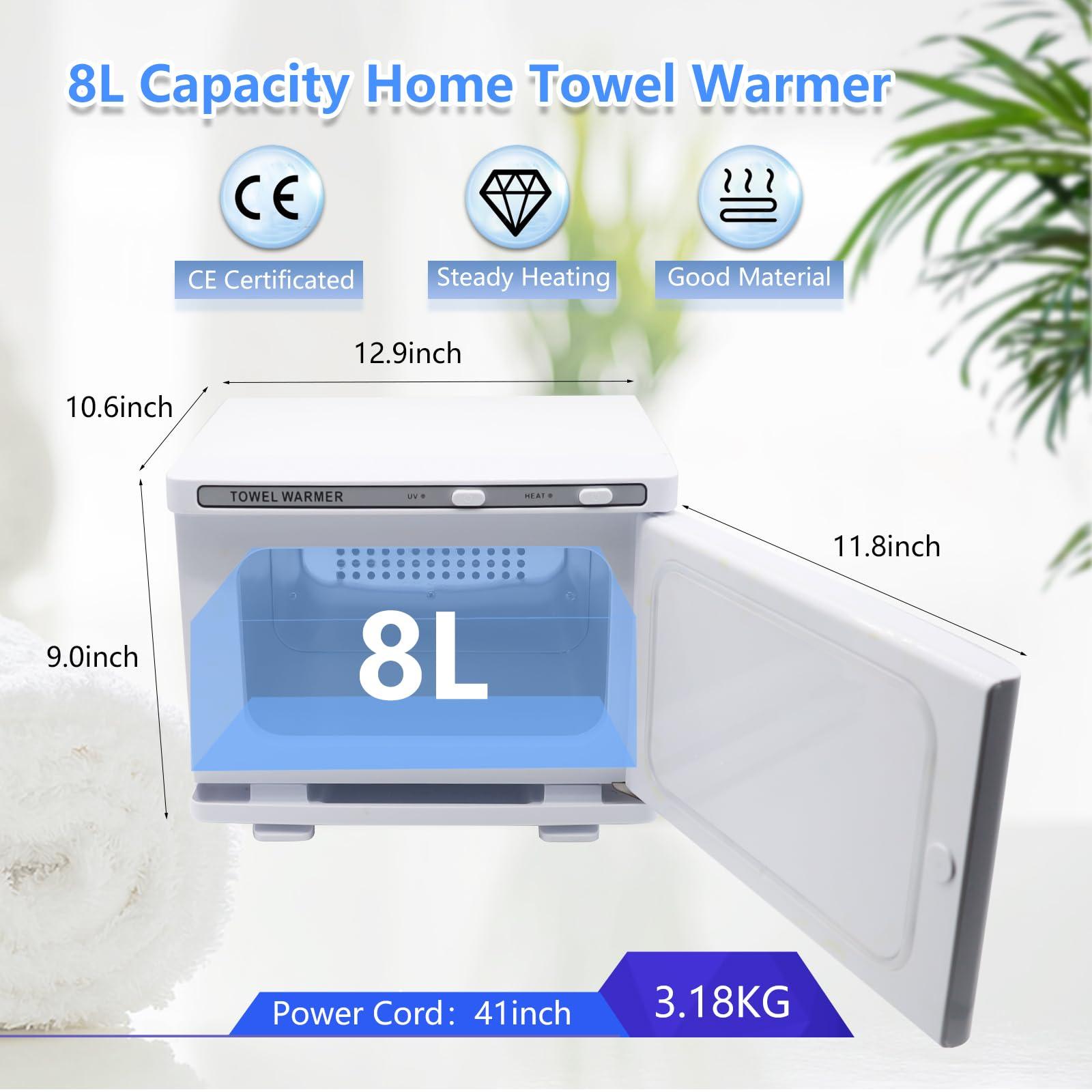 JXSDLIY JXSDLIY Hot Towel Warmer for Salon Beauty Bathroom Hot Towel Cabinet 2-in-1 Personal 8L Small Capacity owel Warmers Spa, Upgrade Fast Heating Towel Heater Towel Steamer (8L, White)