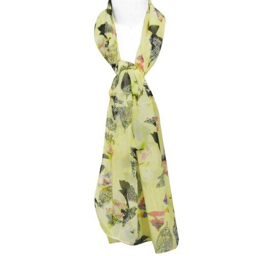 allydrew Allydrew Chiffon Under the Sea Fish Pattern Long Scarf, Yellow