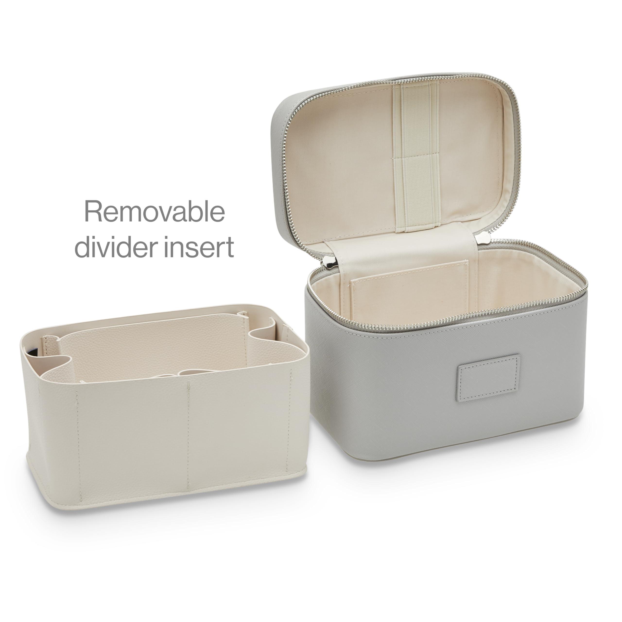 ETOILE ETOILE - Mini Vanity Case Grey - Stylish Travel Makeup Bag Organizer With Removable Dividers