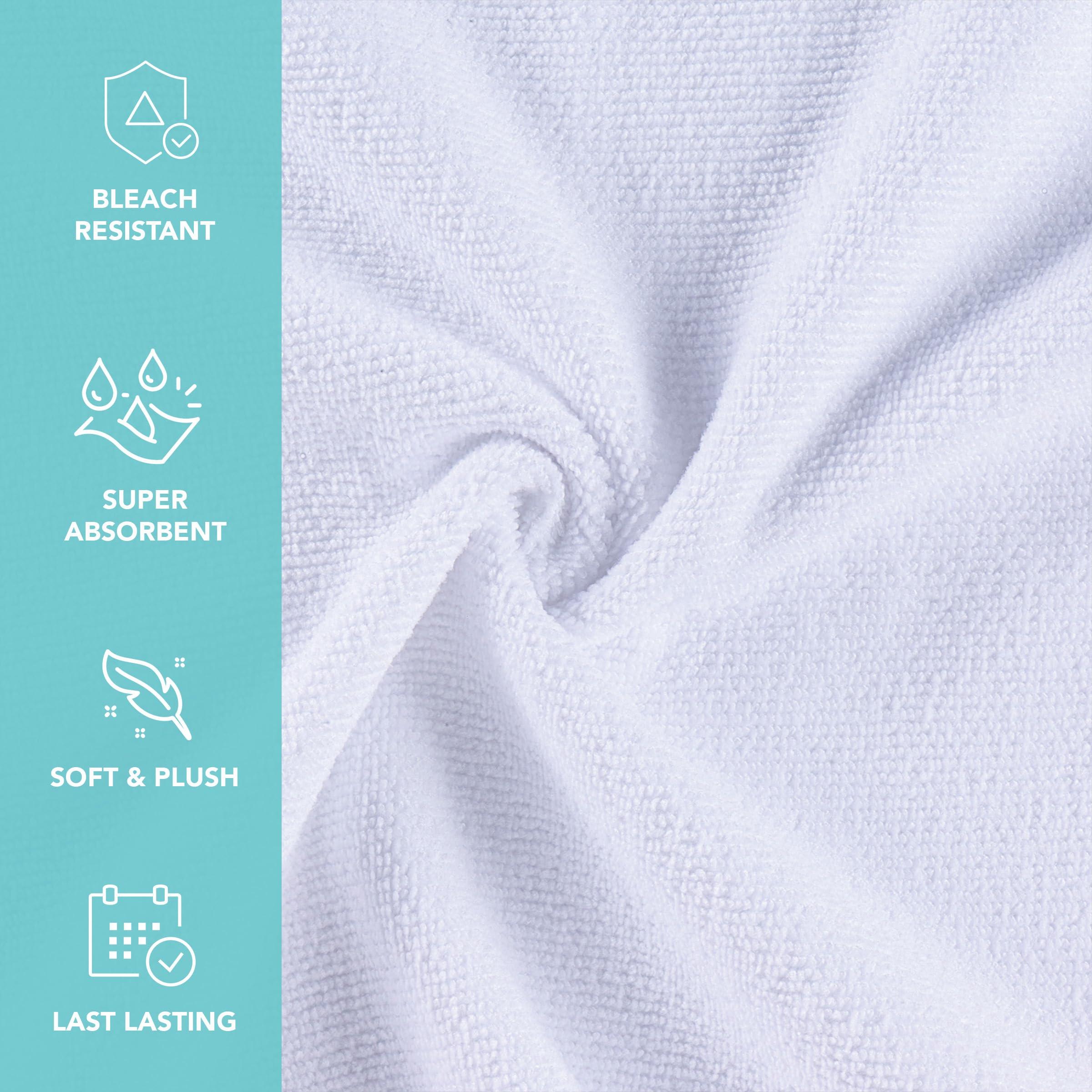 Arkwright LLC Arkwright Bleach Proof Salon Towels Bulk - Case of 144 - Ultra Soft, Gentle Microfiber, Highly Absorbent & Quick Dry Spa Facial Towel for Hair Stylist, Nail Shop, and Esthetician, 16 x 27 in, White