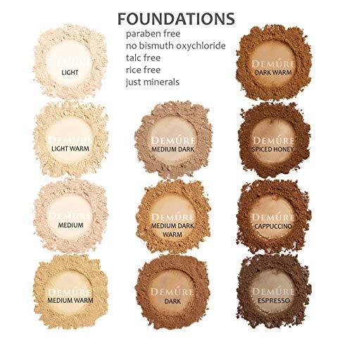 DEMRE Demure Mineral Make Up, Medium Warm Mineral Foundation Makeup, Concealer Makeup, Natural Makeup Made with Pure Crushed Minerals, Loose Face Powder.