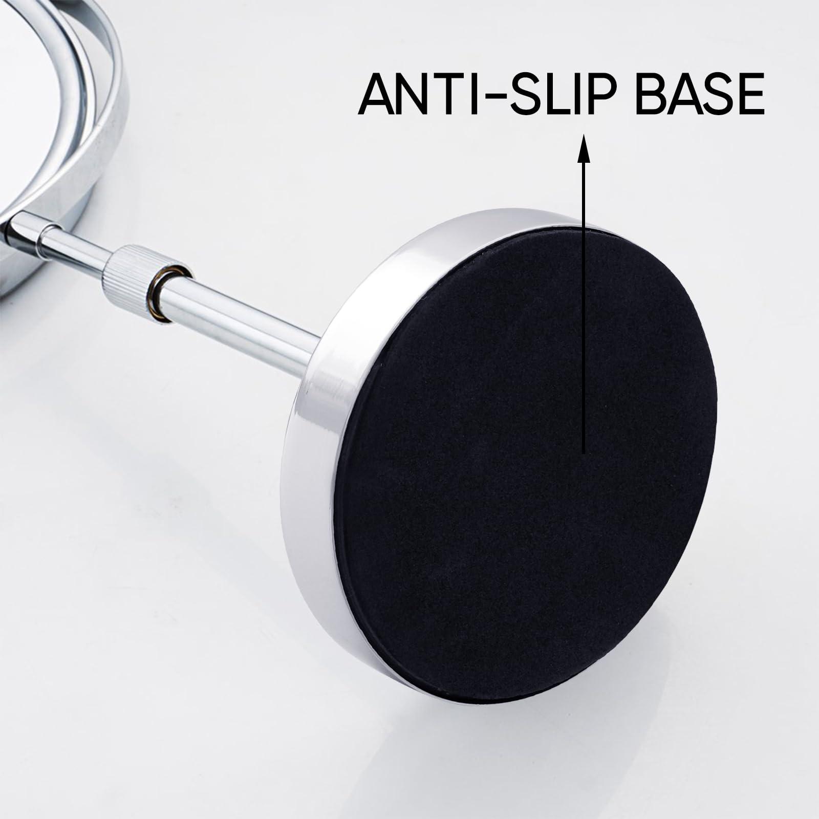 Nicesail Nicesail 19 Inch Tall Makeup Mirror with 10X Magnification, Make up Mirror 8 Inch Double-Sided, Table Mirror with Pedestal for Shaving, Standing Mirror Height Adjustable Chrome Finish (8 Inch, 10X)