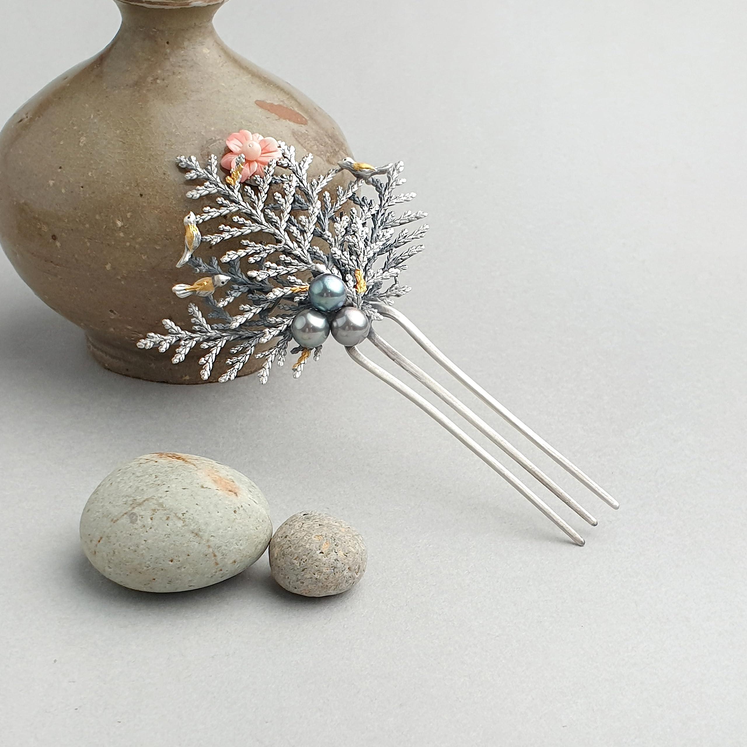 NASCHENKA Naschenka Binyeo Traditional Korean Hanbok Hair Pin Hair Sticks Silver Accessory Wedding Jewelry 1545530