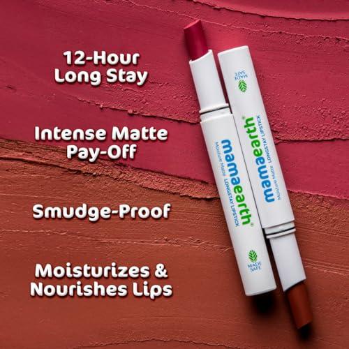MAMAEARTH Mamaearth Moisture Matte Lipstick (05 - Espresso Brown)| Infused with Vitamin E | 12-Hour Long Stay & 8-Hour Moisture Lock | Cruelty-Free & Smudge-Proof | 0.07 Oz (2g)