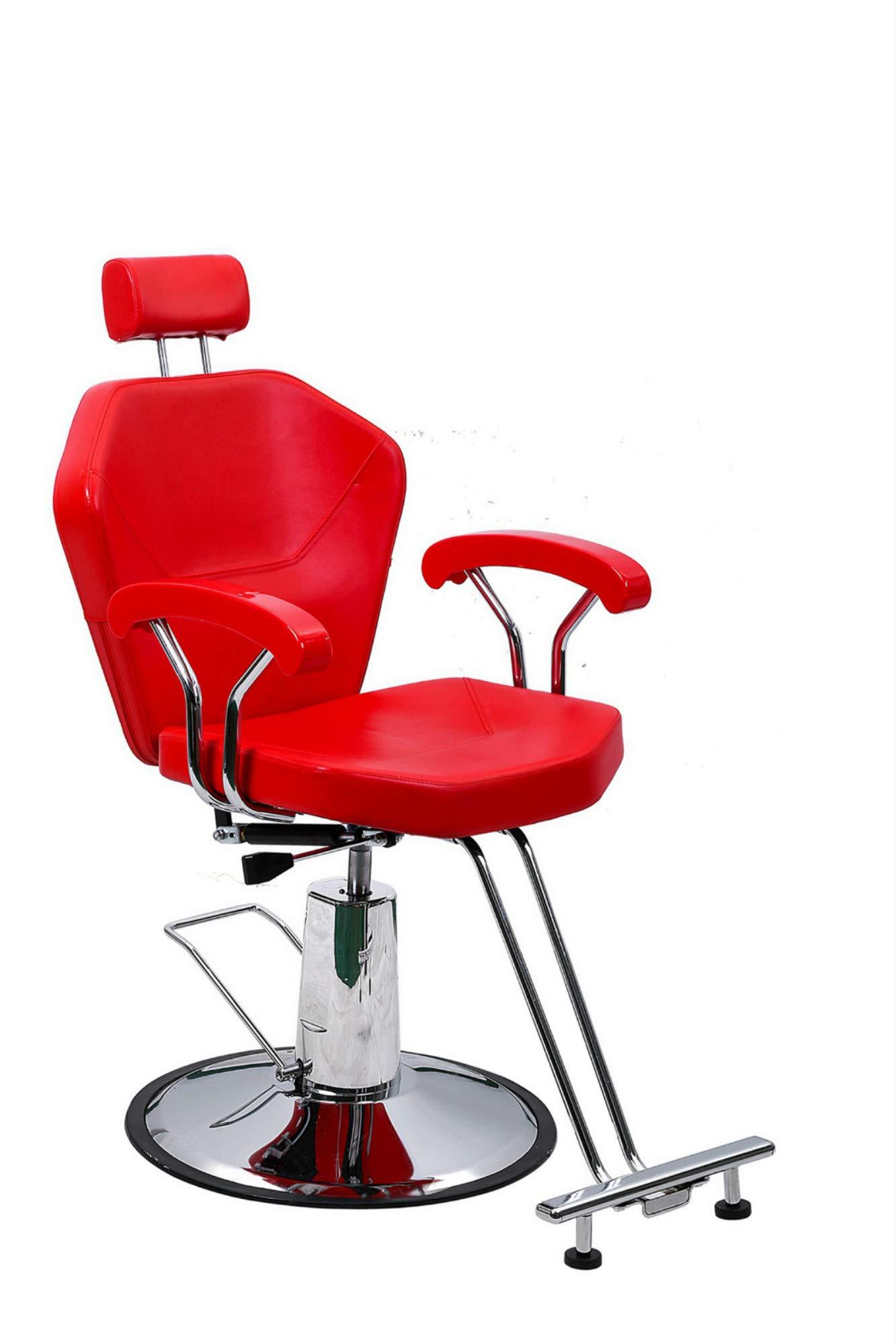 Funnylife Funnylife Hair Stylist Chair Red Hydraulic Reclining Barber Chair Salon Shampoo Beauty Spa Equipment