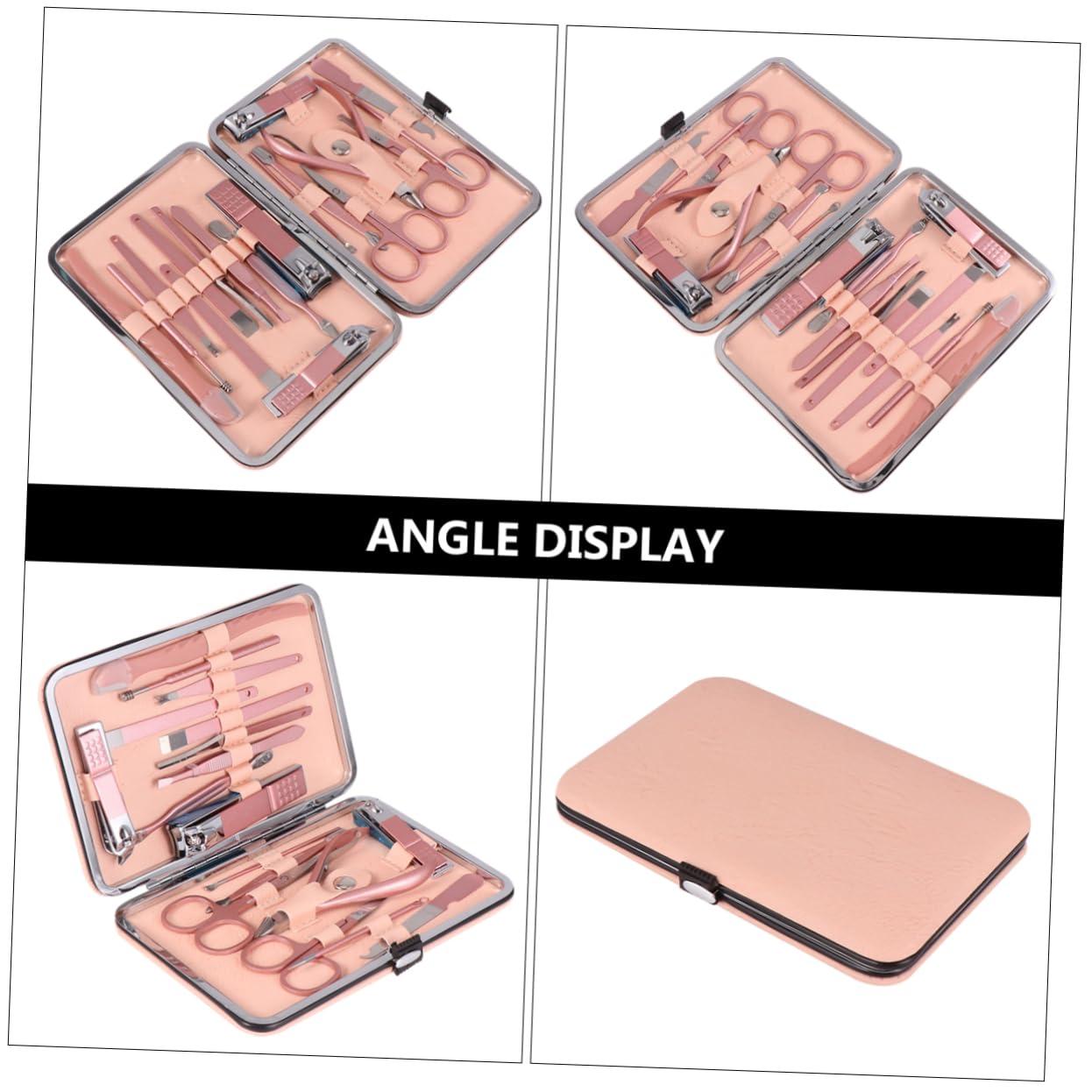 NOLITOY NOLITOY Manicure Set Bulk 18pcs Nail Clipper Kit Nail File Cuticle Pusher Tools