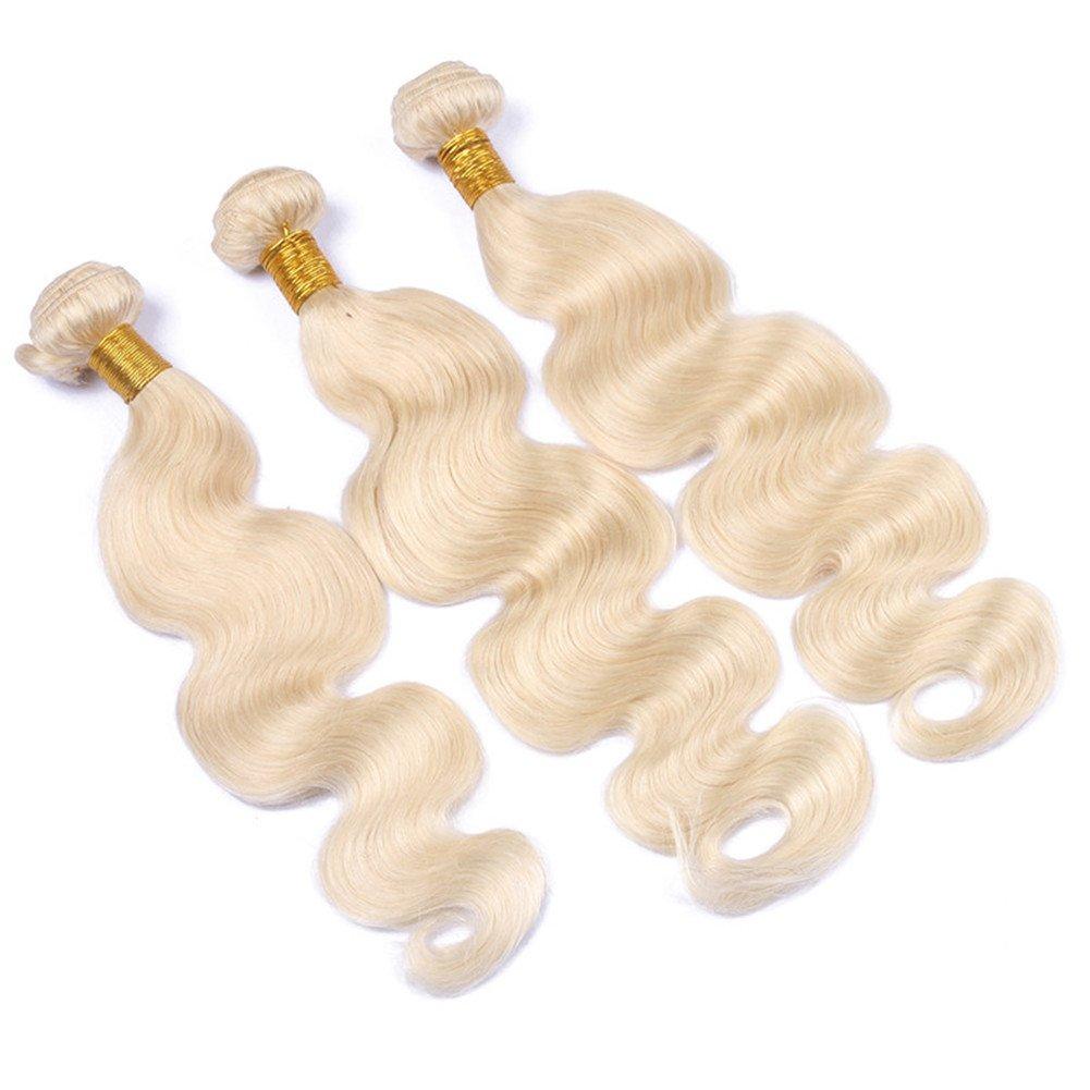 Tony beauty hair Tony Beauty Hair #613 Blonde Virgin Brazilian Human Hair Weaves Extensions Wholesale Body Wave 10-30\" Bleach Blonde Brazilian Human Hair Bundle Deals 3Pcs/4Pcs Lot (12 14 16 18)