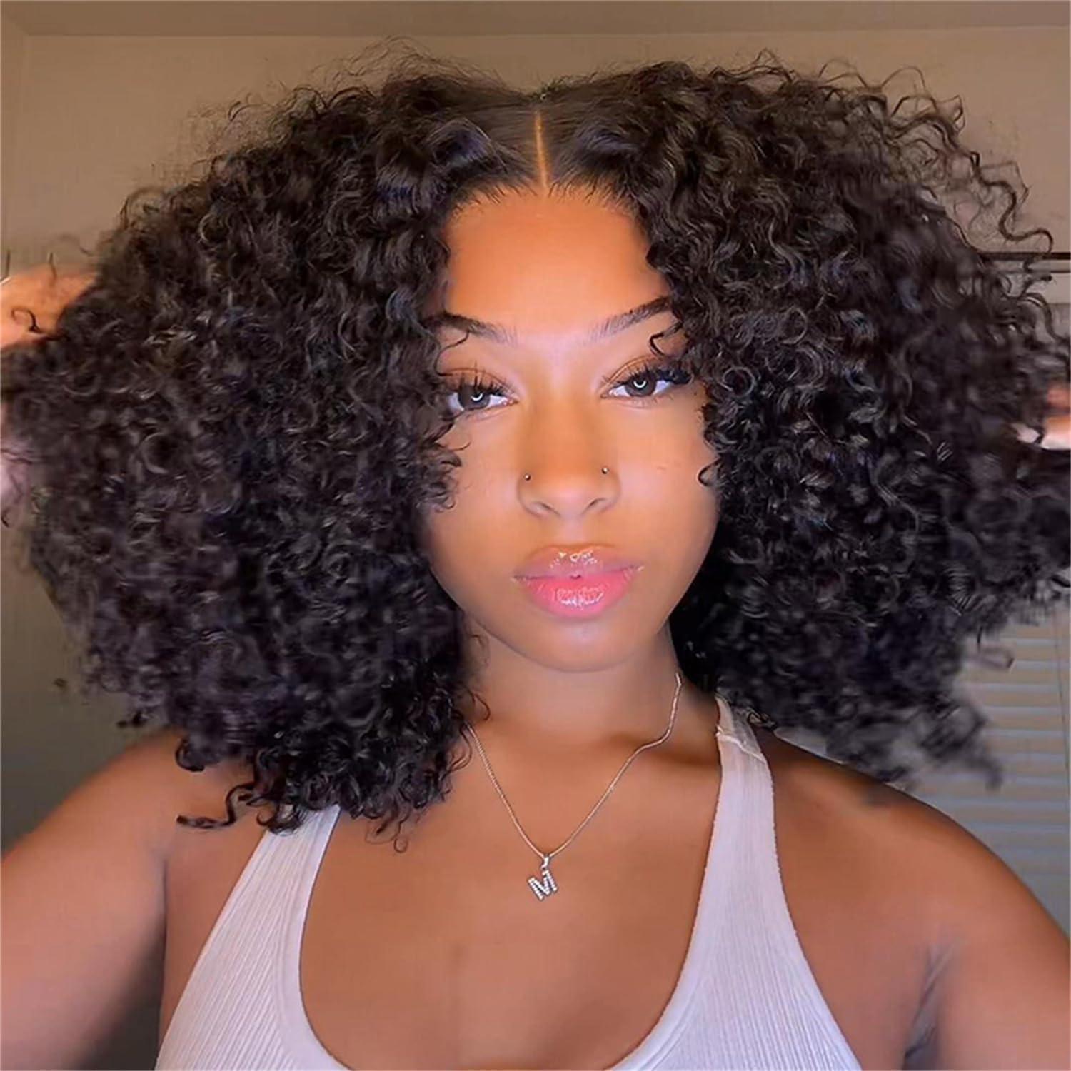 west kiss west kiss Hair Ready And Go Glueless Wigs Human Hair Pre Plucked Curly Lace Front Wig Human Hair Glueless Wigs Human Hair Pre Plucked Pre Cut 13x4 HD Lace Front Wig Glueless Wigs For Women 24 Inch
