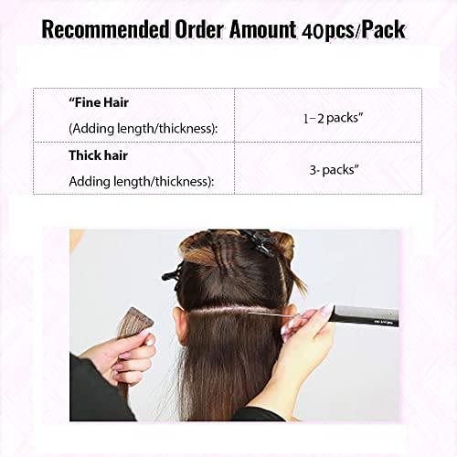 Smartinnov Remy Tape in Hair Extensions for Full Head 40 PCS 100g Natural Black Body Wave Tape in Extension Human Hair for Black Women Reusable Double-Side Seamless Wavy Tape in Hair Extensions 16 Inch