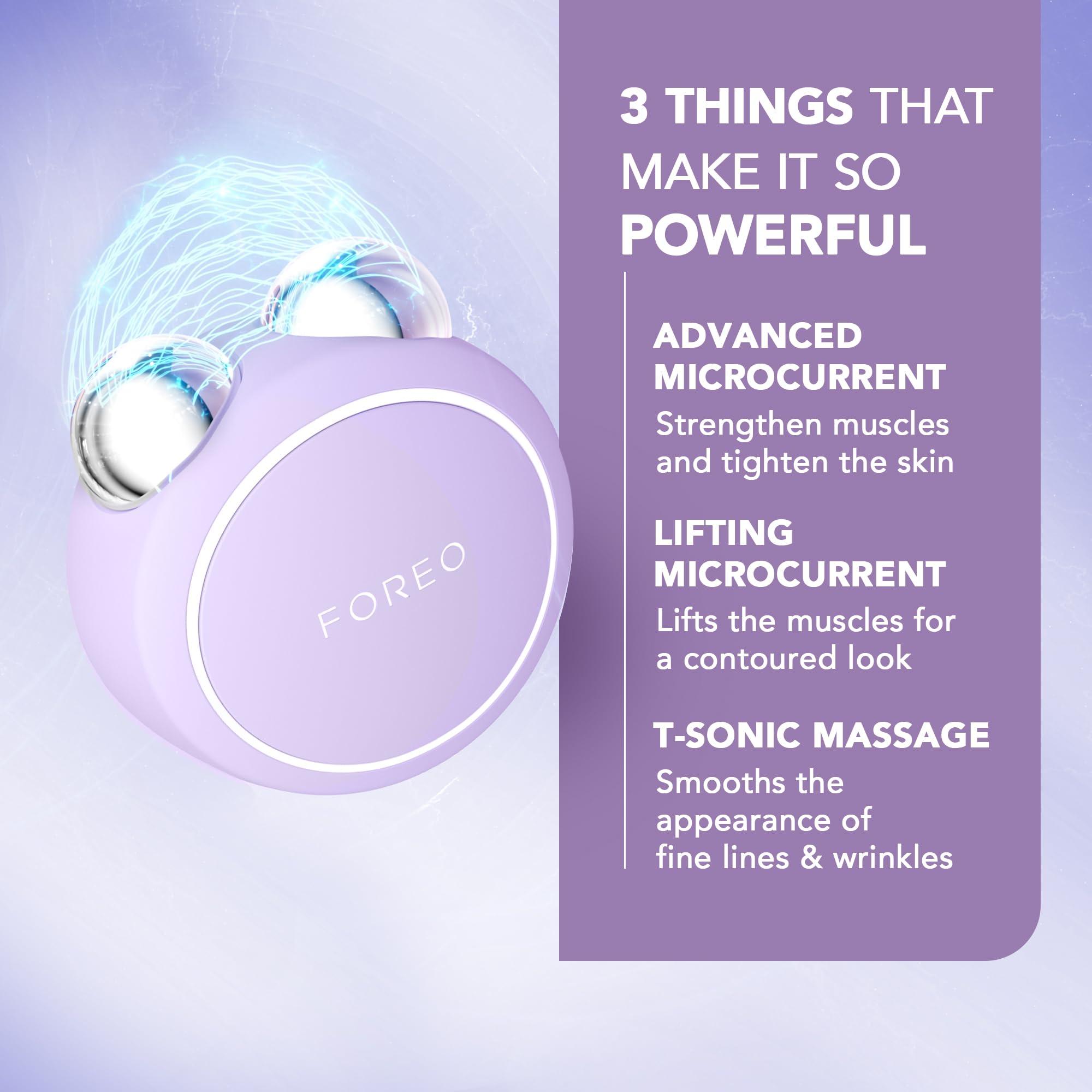 FOREO FOREO BEAR 2 go - Travel-friendly Toning Microcurrent Facial Device - For Fine Lines & Wrinkles - Anti Aging - Face Sculpting - Instant Full Face Lift - Firm & Contour - Compact Skin Care - Lavander