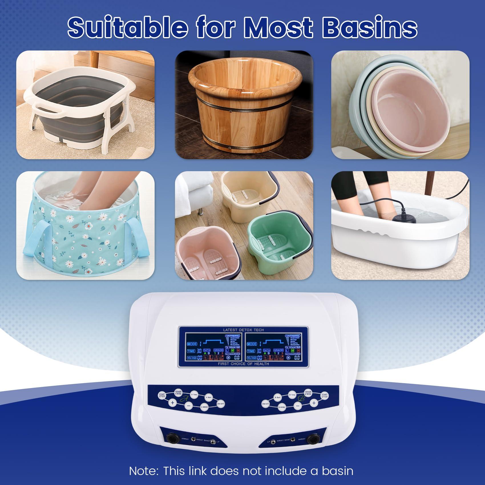 LeCuag Ionic Foot Bath Detox Machine, Professional Ion Cleanse Dual Ionic Detox Foot Bath Spa Ion Spa Chi Cleanse System for Home USE, 8 Mode Foot Spa Detox, Far Infrared Belt