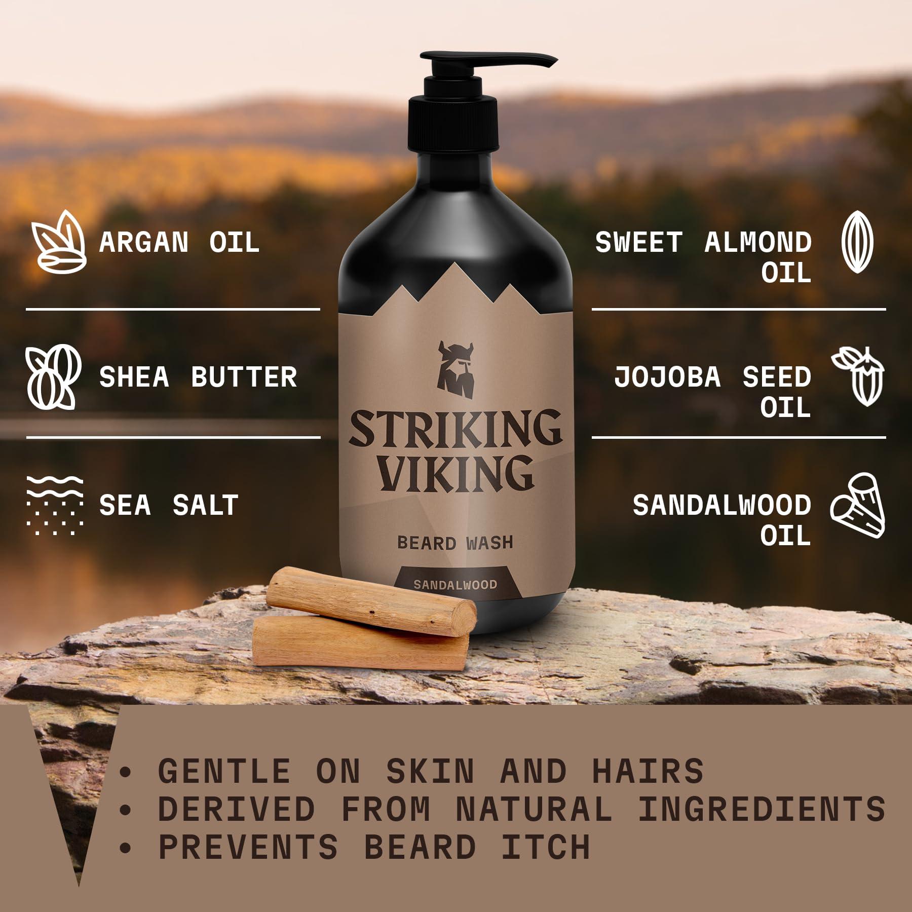 Striking Viking Striking Viking Beard Oil Sandalwood (2oz) & Beard Wash Sandalwood (17oz)
