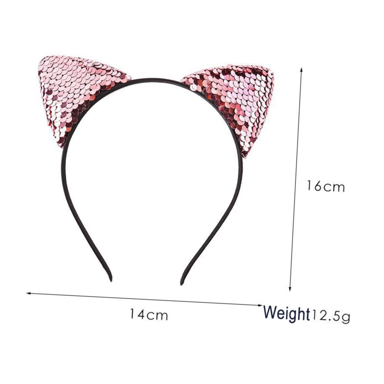 Ipetboom Ipetboom Cat Ears Headband Women's Hair Band Glittery Metal Hoops for Parties Daily Wear