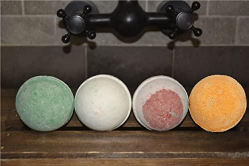 Legend's Creek Legends Creek Farm, Goat Milk Bath Bomb Bundle, Shea Butter & Sunflower Oil, Hydrate and Relax, 18 Oz Total (4-Pack) (Oatmeal Milk & Honey, Bergamot Lime, Chamomile Cherry Blossom, Eucalyptus)