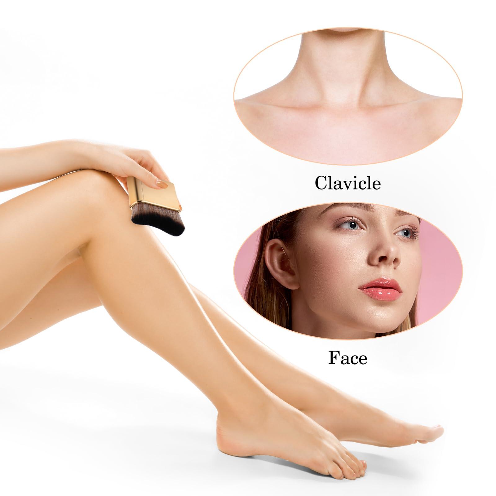 Molain Molain Self Tanner Brush, Large Kabuki Brush for Body, Sunless Tanner Makeup Brushes, Face Makeup Brush for Foundation, Blusher, Shadow, Bronzer (Gold)