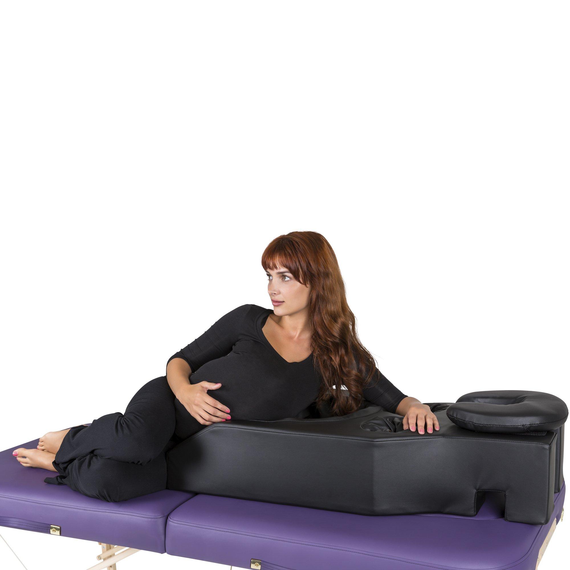 EARTHLITE EARTHLITE Pregnancy Massage Cushion & Headrest - Full Body Pregnancy Bolster / Ideal After Breast Surgery & Lower Back Pain, Black