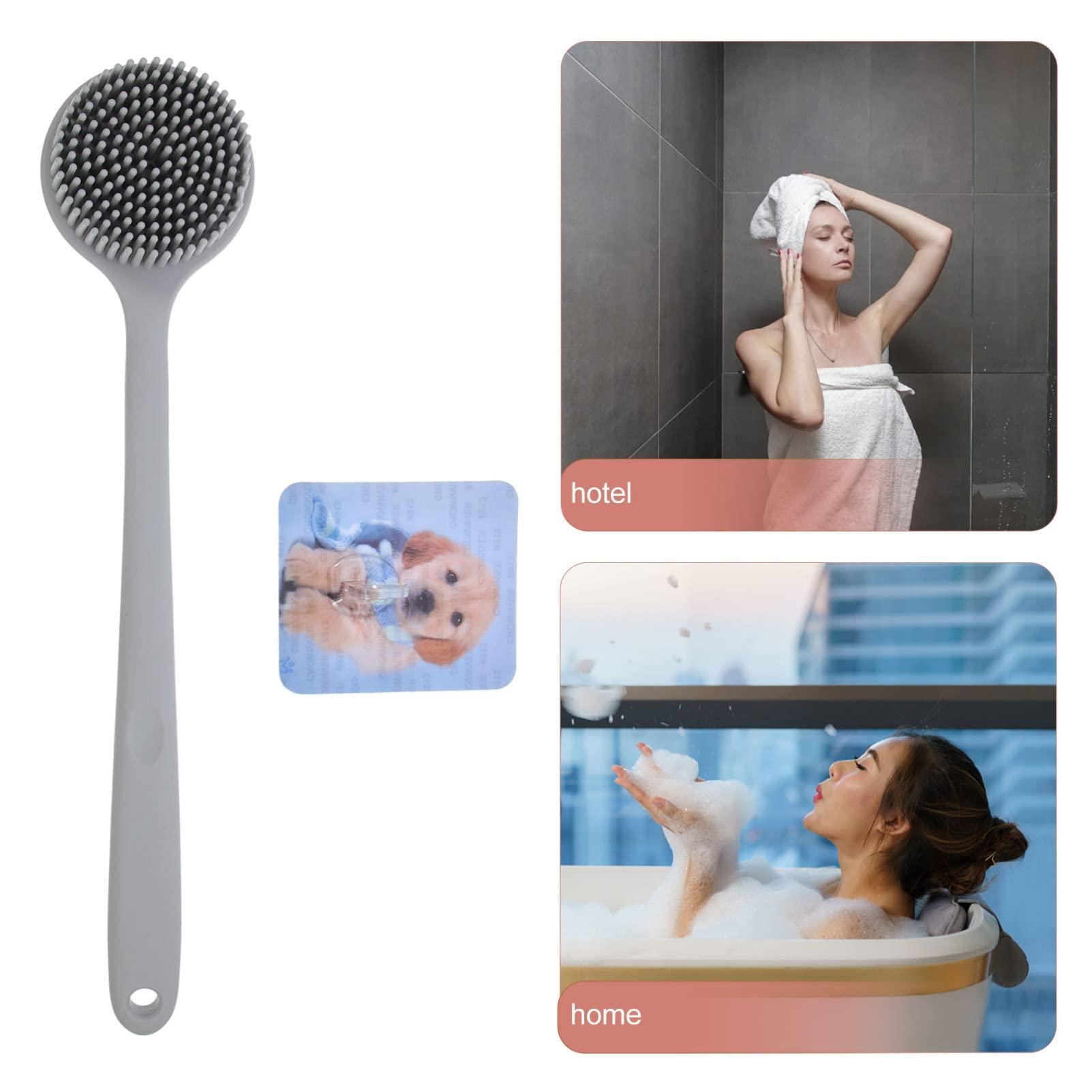 minkissy minkissy Silicone Bath Brush Shower Back Brush Silicone Body Scrubbers for Use in Shower Back Scrubber for Shower Back Massage Brush Bath Scrub Brush Handle Brush Detachable Man