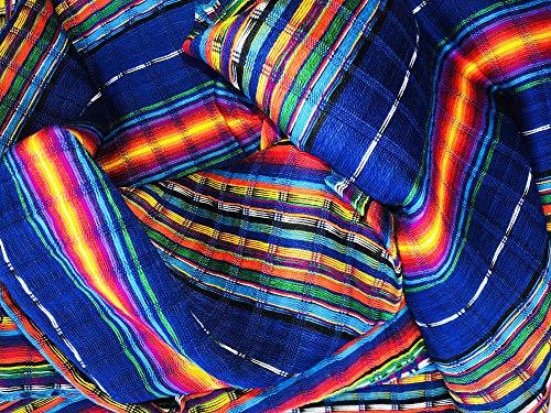 Generic Short Headwrap Scarf Hair Tie Turban Fabric Breathable Open Net Weave Bright Stripes Royal Blue