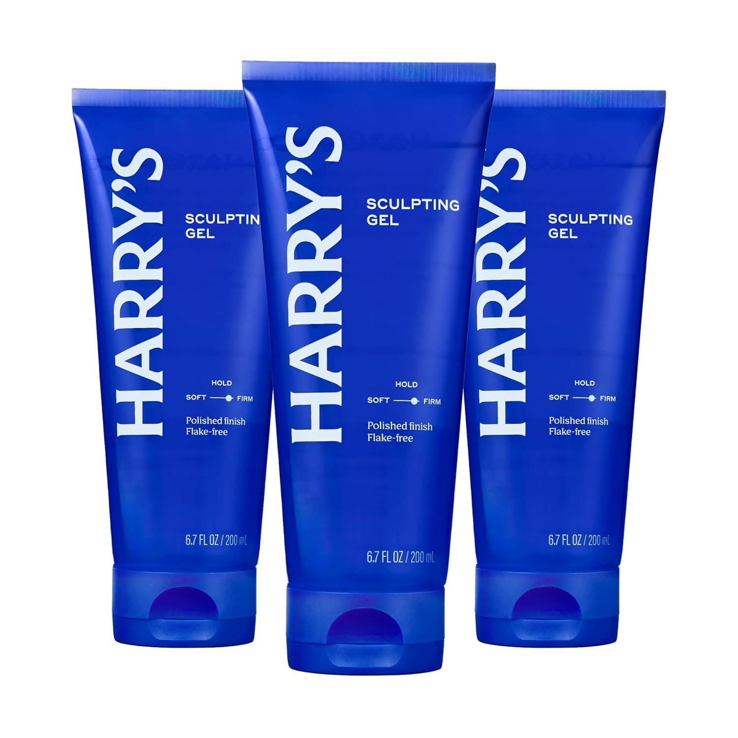 Harry's Harry\'s Hair Gel for Men, Hair Gel with Firm Hold & Polished Finish, 6.7 Fl Oz, 3 Pack