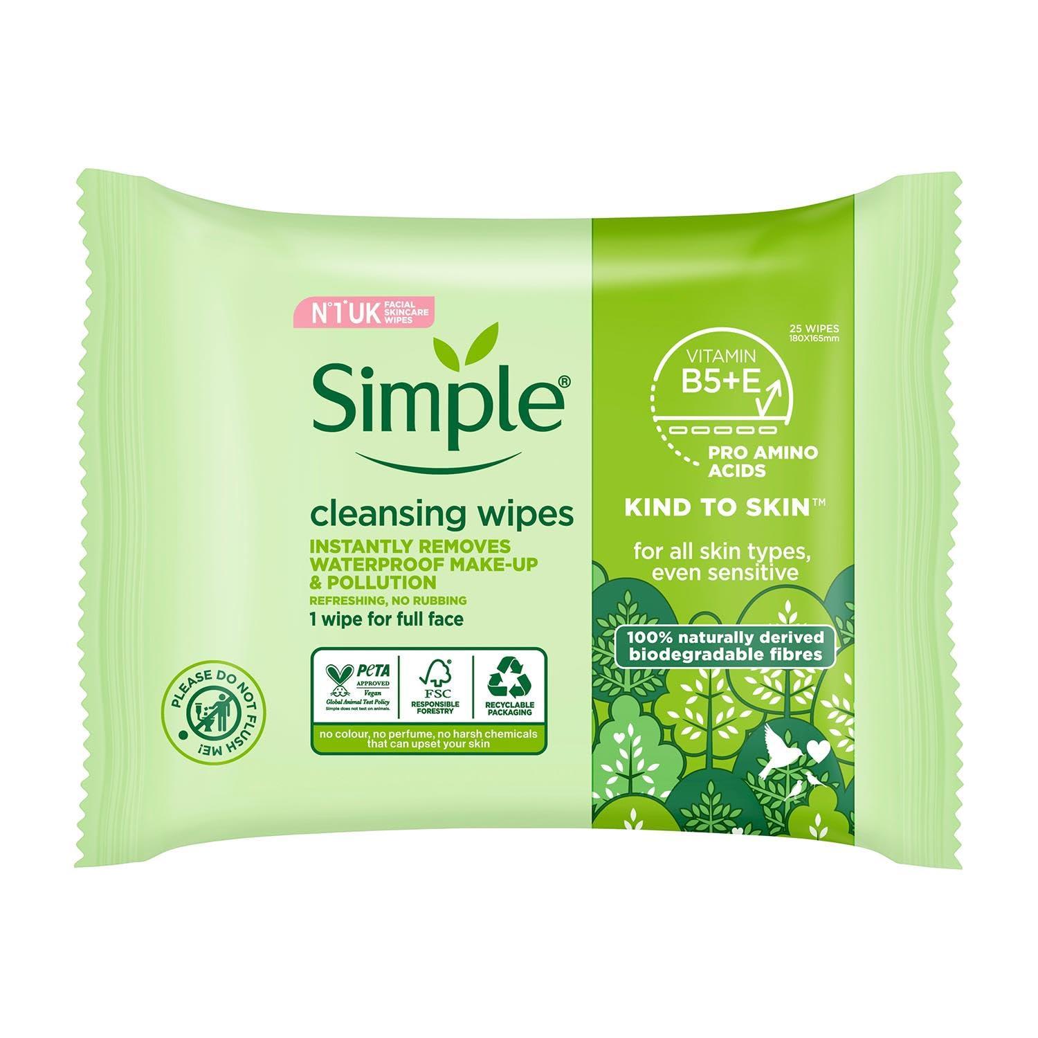 Simple Simple Kind To Skin 25 Cleansing Facial Wipes (3 pack)