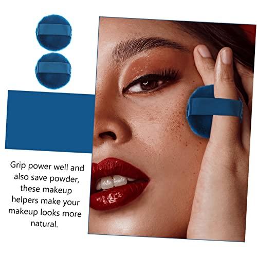 Ipetboom Ipetboom 4 Pcs Powder Puff Face Puff Body Puff Powder Container with Puff Sponge Puff Fluffy Powder Makeup Pads for Pressed Velour Powder Dispenser Makeup Puff Velvet Puffs Plush Blue
