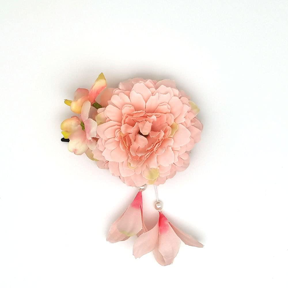 LIBERGA Japanese Hair Clips Kimono Floral Hair Barrettes Retro Hair Accessories Pearl Tassel Hair Pins For Women Girls,Pink