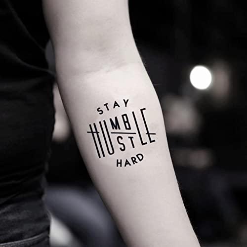 Generic Stay Humble Hustle Hard Temporary Tattoo Sticker (Set of 2) - OhMyTat