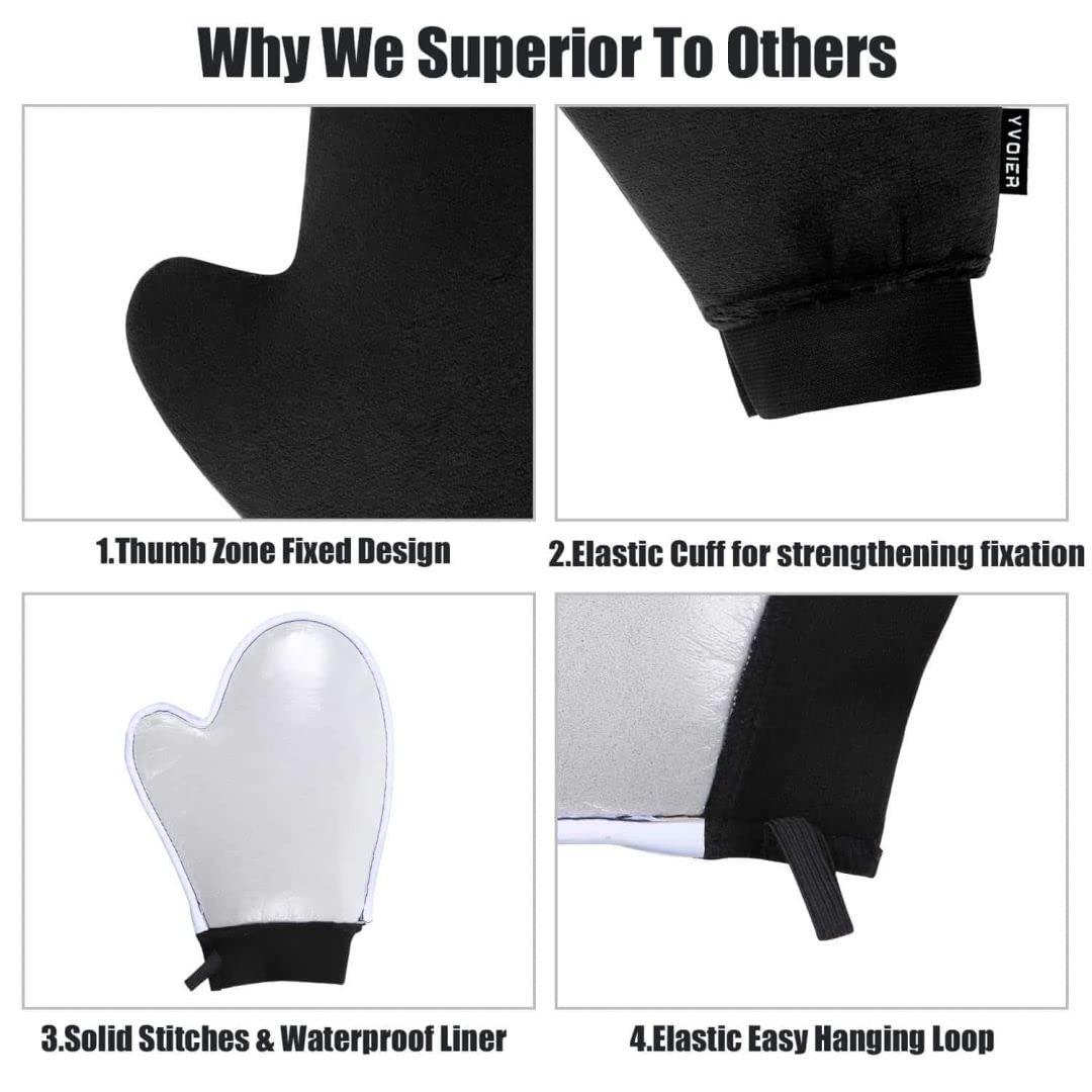 YVOIER Yvoier Self Tanning Mitt Applicator - Elastic Wrist Tan Mitt Applicator Microfibre Tanning Lotion Applicator Self Tanning Glove Sunless Tanning Mitt Streak Free Tan for Tanner Spray Mousse Lotions