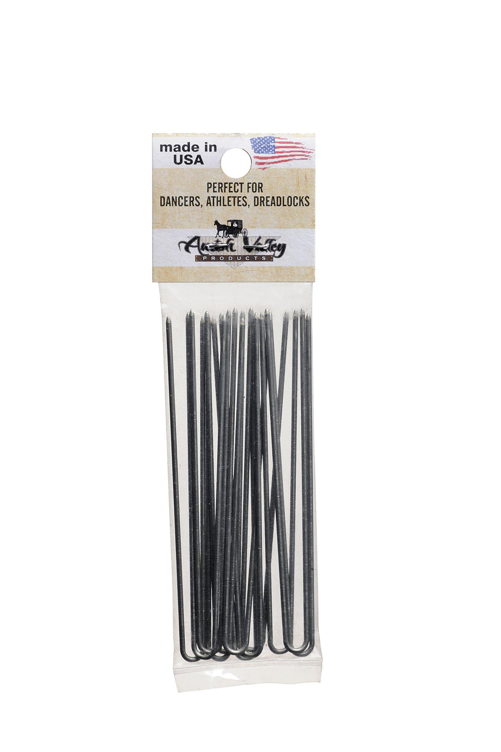 AMISH VALLEY PRODUCTS Amish Valley Products Straight Stainless Steel Heavy Duty Snagless Hairpins Handmade Hair Pin (Silver, 2 1/2 Inch)