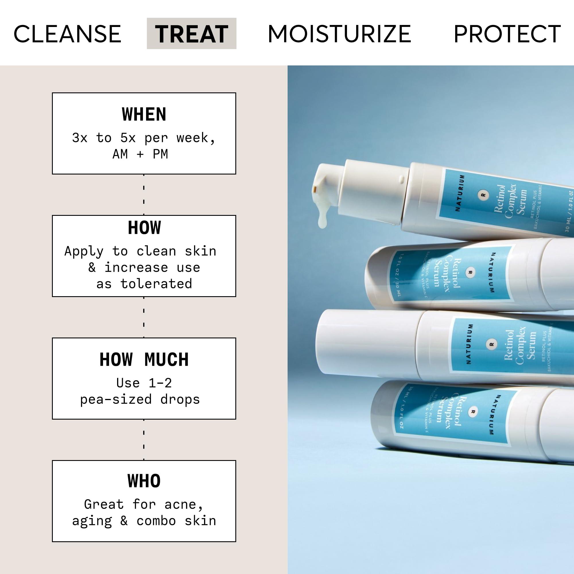 Naturium Naturium Retinol Complex Serum, Encapsulated Retinols & Bakuchiol, Refining & Smoothing Facial Serum, 1 oz