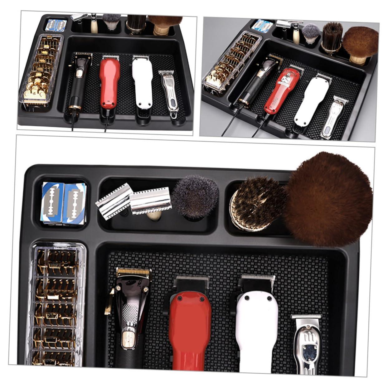 HAPINARY HAPINARY Hair Clipper Storage Rack Shaver Cavitation Machine Hair Clippers Barber Kit Barber Clippers Electric Clippers for for Men Grooming Barber Shears Barber Mat for Station Black Abs