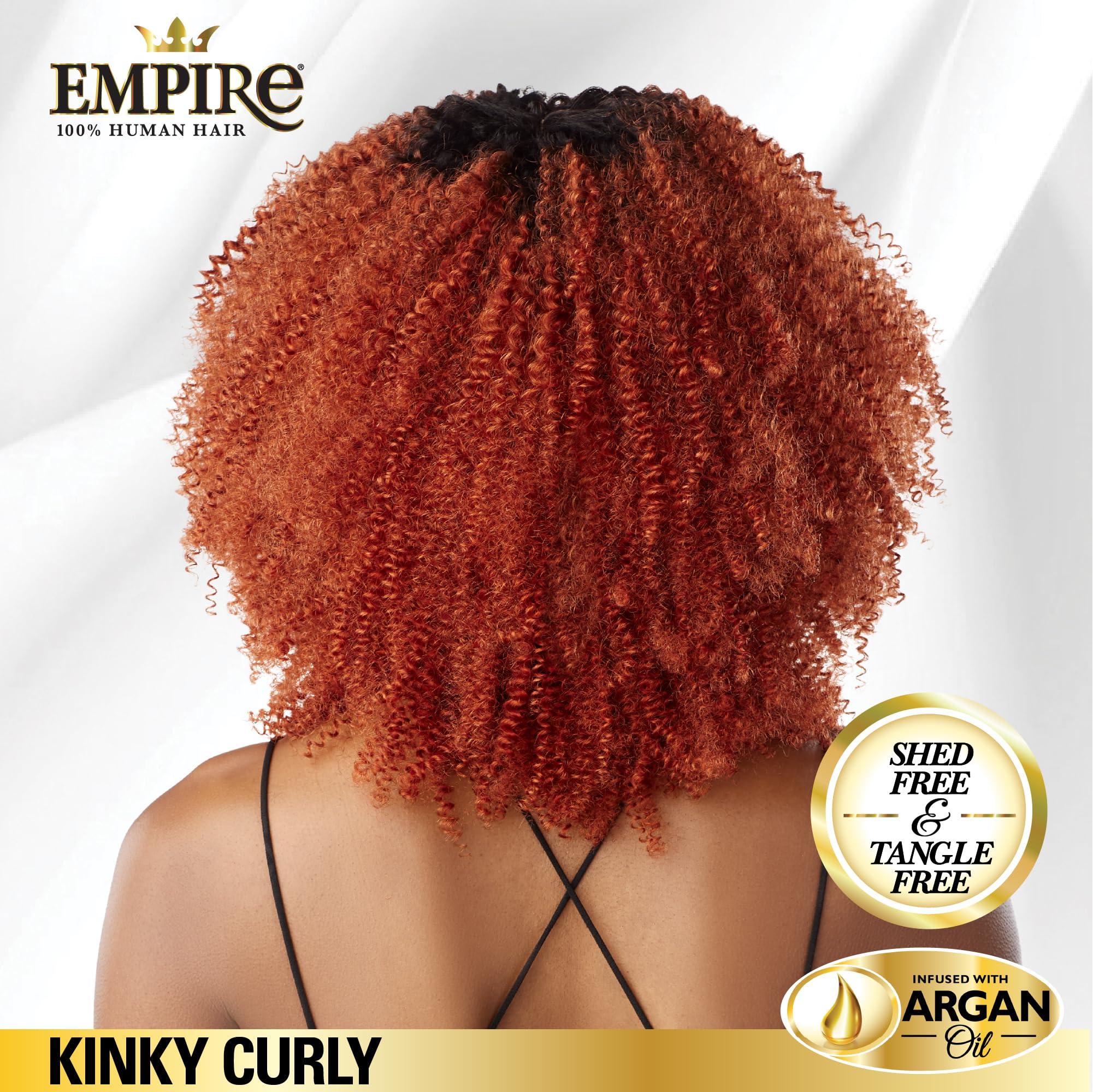 Sensationnel Sensationnel Empire Curly human hair - kinky curly tangle free weaving for quick weave and sew in styles best for faux highlights - 1 pack (12 inch, T1B/350)
