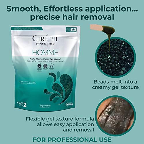 Cirepil Cirepil - Homme - 800g / 28.22 oz Wax Beads Bag - Fresh Marine Scent - Flexible Formula for Male, Easy Application and Removal