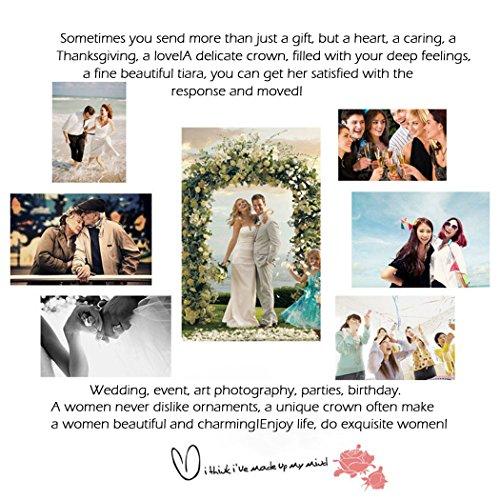 BAROGIRL Barogirl Bridal Wedding Queen Crowns and Tiaras Rhinestones Vintage Pageant Crown Headband for Women (Half Crown)